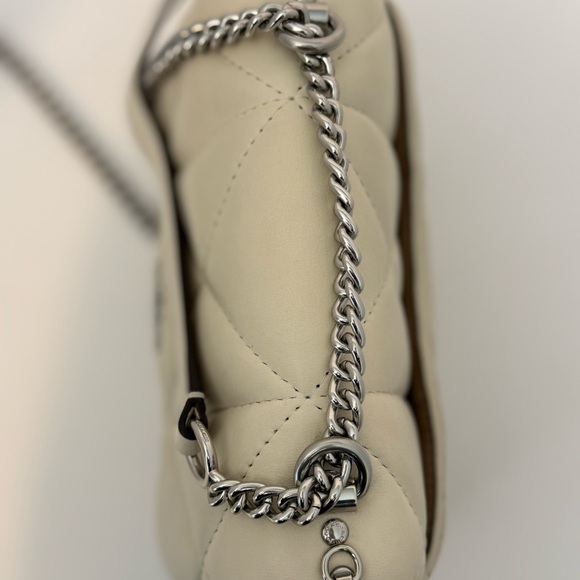 Coach Mini Klare Quilted Crossbody Bag Chalk Leather Silver Chain - Picture 6 of 8